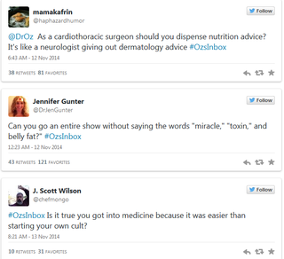 Illustration for article titled Dr Oz asks Twitter for questions and it went the way we all expect